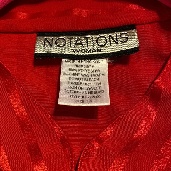 NOTATIONS Red tunic Size 1X - Picture 4 of 4